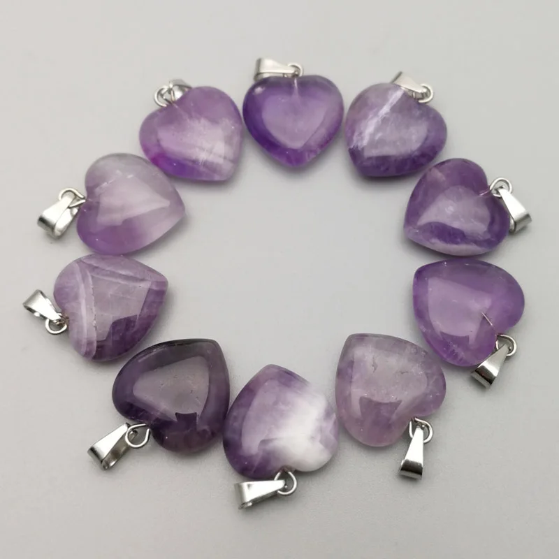 Fashion natural amethysts stone pendant charms purple crystal small heart pendants for jewelry making Wholesale 24pcs/lot
Fashion natural amethysts stone pendant charms purple crystal small heart pendants for jewelry making Wholesale 24pcs/lot