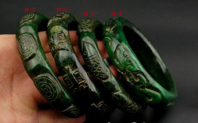Collection of 4 models of fine carved dragon and Anchovy pattern, jade bracelet free of freight
Collection of 4 models of fine carved dragon and Anchovy pattern, jade bracelet free of freight