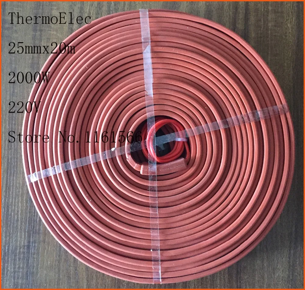 25mmx20m 2000W 220V High quality flexible Silicone Heating belt heat tracing belt Silicone Rubber Pipe Heater waterproof
25mmx20m 2000W 220V High quality flexible Silicone Heating belt heat tracing belt Silicone Rubber Pipe Heater waterproof