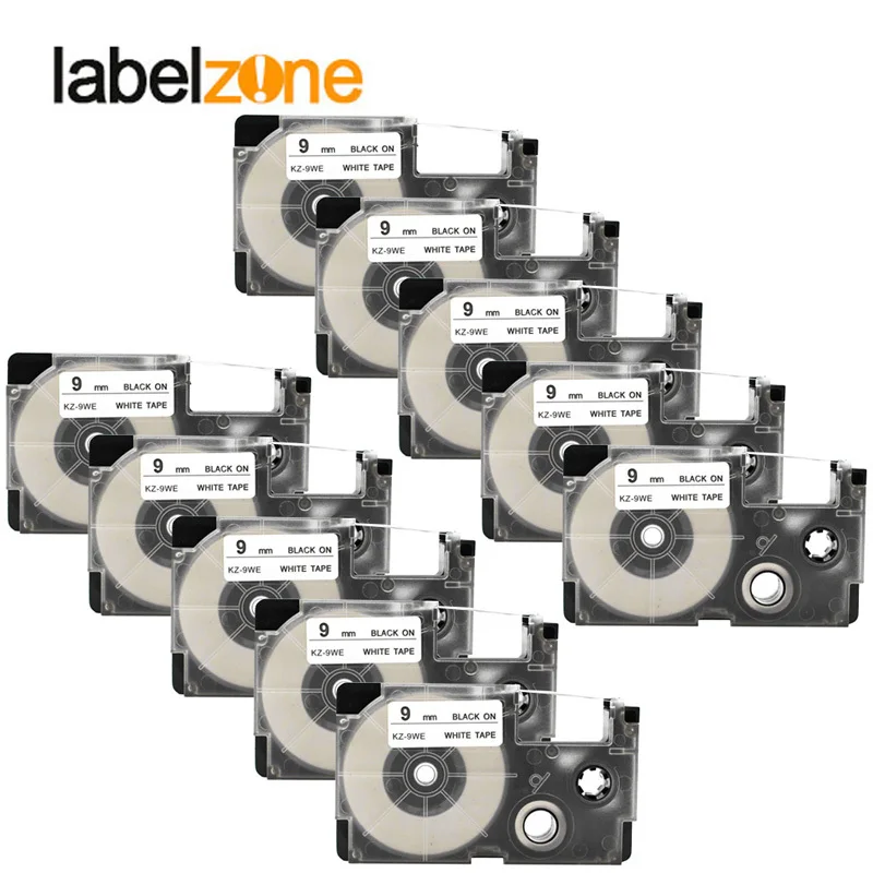 10PCS 9mm*8m XR-9WE Black on White Laminated Label Tape Compatible for KL60 KL100 KL120 KL750 KL780 KL820 KL7000 Label Printers
10PCS 9mm*8m XR-9WE Black on White Laminated Label Tape Compatible for KL60 KL100 KL120 KL750 KL780 KL820 KL7000 Label Printers