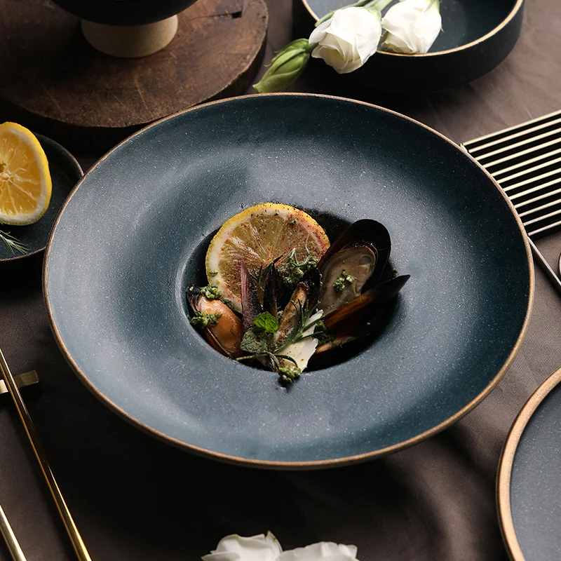 Ceramic gold edge Phnom penh tableware frosted household rice bowl flat steak plate soup plate water cup
Ceramic gold edge Phnom penh tableware frosted household rice bowl flat steak plate soup plate water cup