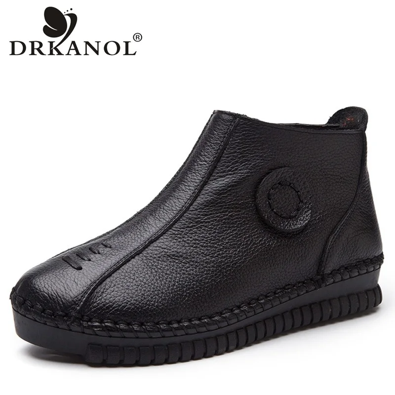 DRKANOL Plus Size 35-43 Vintage Genuine Leather Women Boots Winter Warm Snow Boots Women Flat Ankle Boots Zip Casual Shoes Woman
DRKANOL Plus Size 35-43 Vintage Genuine Leather Women Boots Winter Warm Snow Boots Women Flat Ankle Boots Zip Casual Shoes Woman