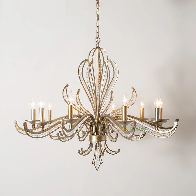 French Empire Chandelier Lights Lamps Rustic Living Room Chandeliers Restaurant Crystal Personality Vintage Silver Iron Lamp
French Empire Chandelier Lights Lamps Rustic Living Room Chandeliers Restaurant Crystal Personality Vintage Silver Iron Lamp
