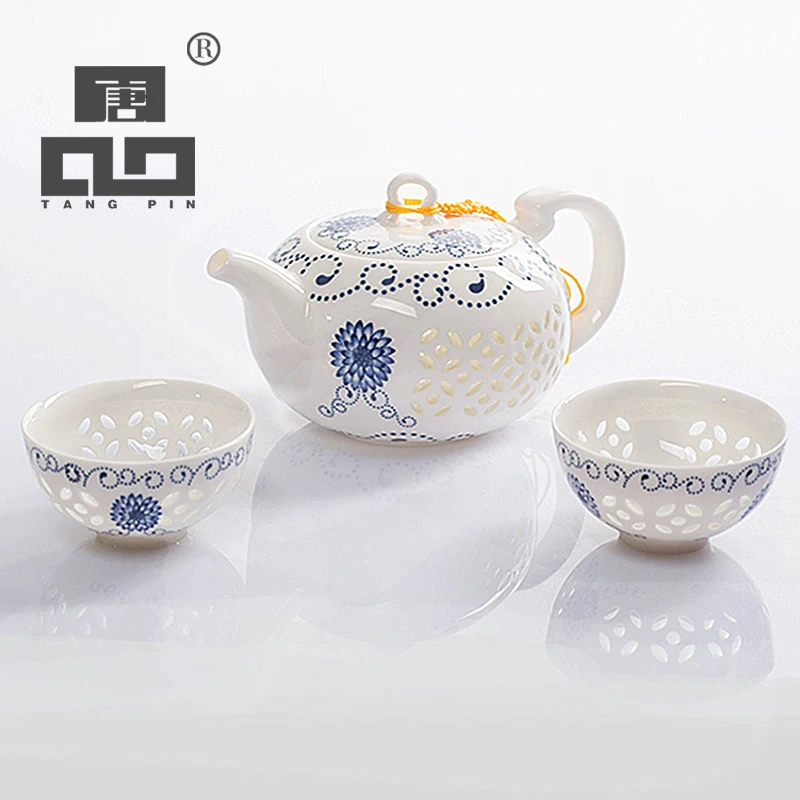 

Tangpin сине-белый изысканный керамический чайник чайники чайная чашка китайский фарфор кунг-фу чайный сервиз Посуда