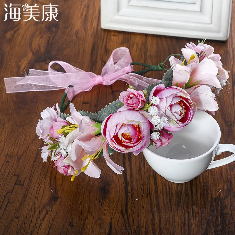 Haimeikang New Romantic Beach Women Flower Crown Hair Bands Bride Headbands Garland Boho Floral Ribbon Wedding Hair Accessories
Haimeikang New Romantic Beach Women Flower Crown Hair Bands Bride Headbands Garland Boho Floral Ribbon Wedding Hair Accessories