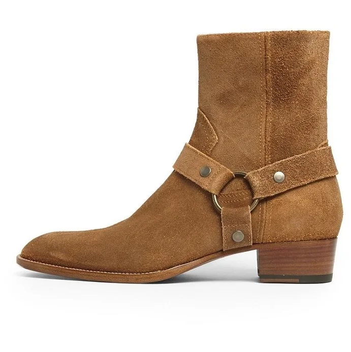 Men Dress Shoes Genuine Leather Formal Brown Suede Leather Mens Chelsea Boots Ankle Strap Buckle Zipper Sexy Runway Ridding Boot
Men Dress Shoes Genuine Leather Formal Brown Suede Leather Mens Chelsea Boots Ankle Strap Buckle Zipper Sexy Runway Ridding Boot