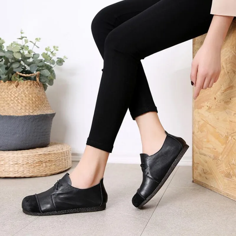 2019 New Spring Women Shoes Flat Casual Shoes Handmade Stitching Retro Soft Comfort Full Genuine Leather Shoes Woman Flats Shoes
2019 New Spring Women Shoes Flat Casual Shoes Handmade Stitching Retro Soft Comfort Full Genuine Leather Shoes Woman Flats Shoes