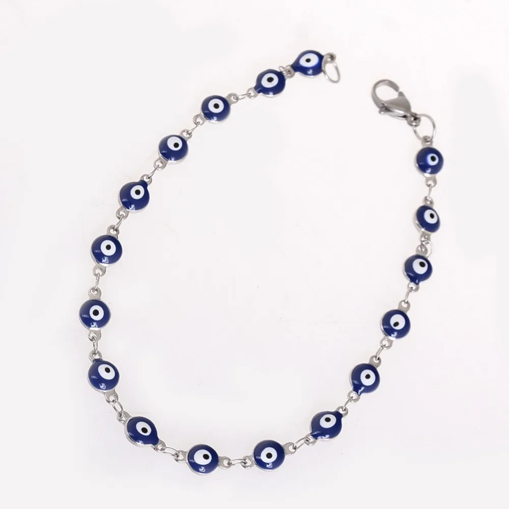 New Design Blue Crystal Zircon Stone Evil Eye Beads Chain Charm Bracelets Silver Color Bangles Jewelry Pulsera
New Design Blue Crystal Zircon Stone Evil Eye Beads Chain Charm Bracelets Silver Color Bangles Jewelry Pulsera