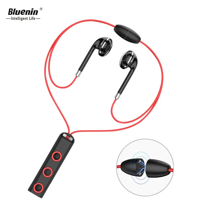 Bluenin беспроводной наушники fone де ouvido bluetooth вкладыши спортивные магнитные с
