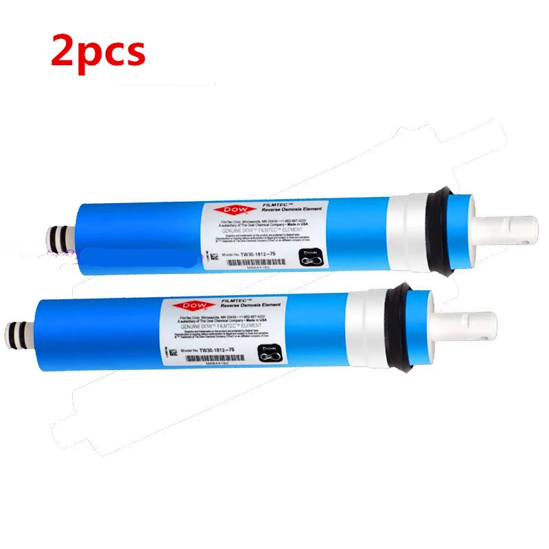 

2pcs replacement Dow Filmtec 75 gpd reverse osmosis membrane BW60-1812-75 for water filter