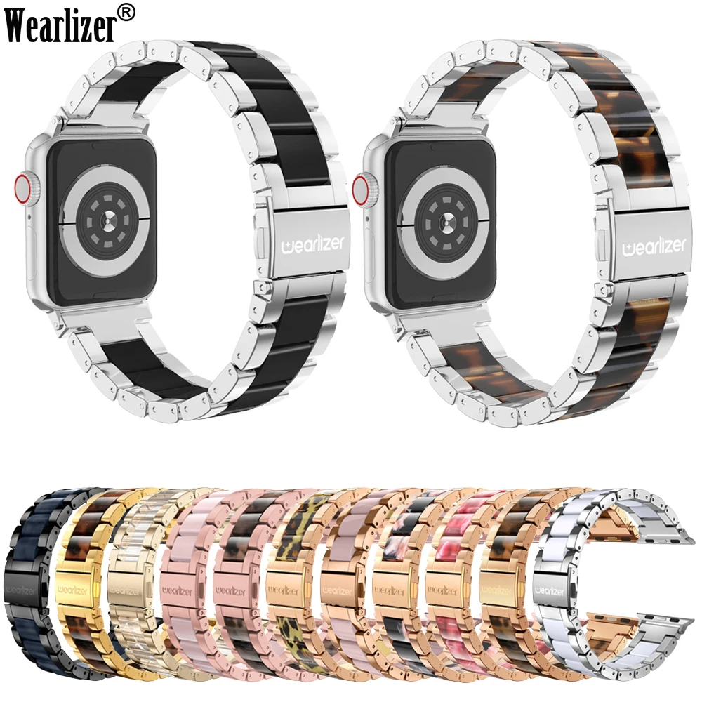 Wearlizer Роскошный металлический ремешок из нержавеющей стали для Apple Watch Band 38 мм 42