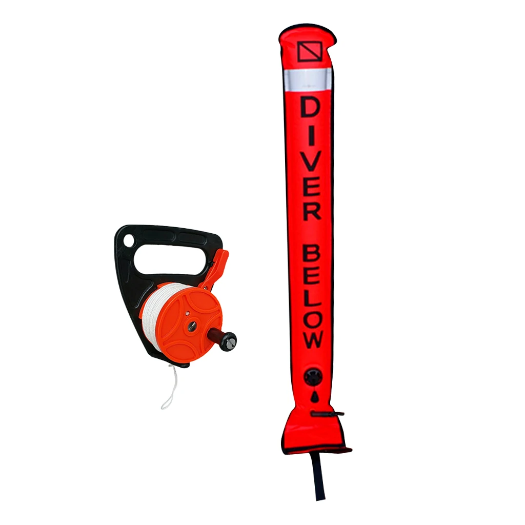Performance Orange Reflective Safety Sausage Surface Marker Buoy SMB + Dive Wreck Cave Reel For Scuba Diving Diver Below
Performance Orange Reflective Safety Sausage Surface Marker Buoy SMB + Dive Wreck Cave Reel For Scuba Diving Diver Below