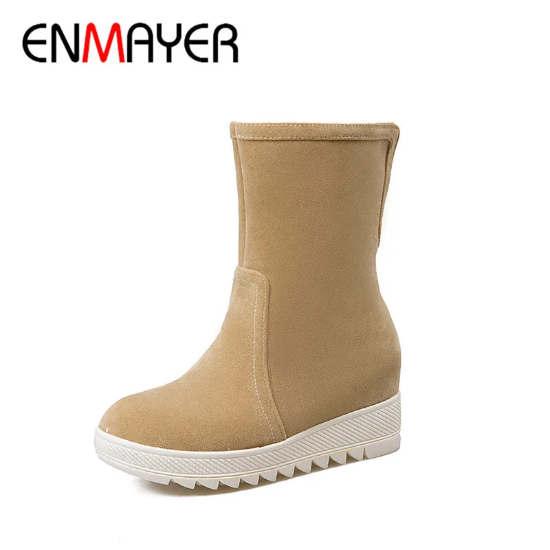 ENMAYER Wniter Warm Woman's Snow Boots Slip On Solid Hight Increasing Shoes Round Toe Soft Platform Boots For Women Boots CY033
ENMAYER Wniter Warm Woman's Snow Boots Slip On Solid Hight Increasing Shoes Round Toe Soft Platform Boots For Women Boots CY033