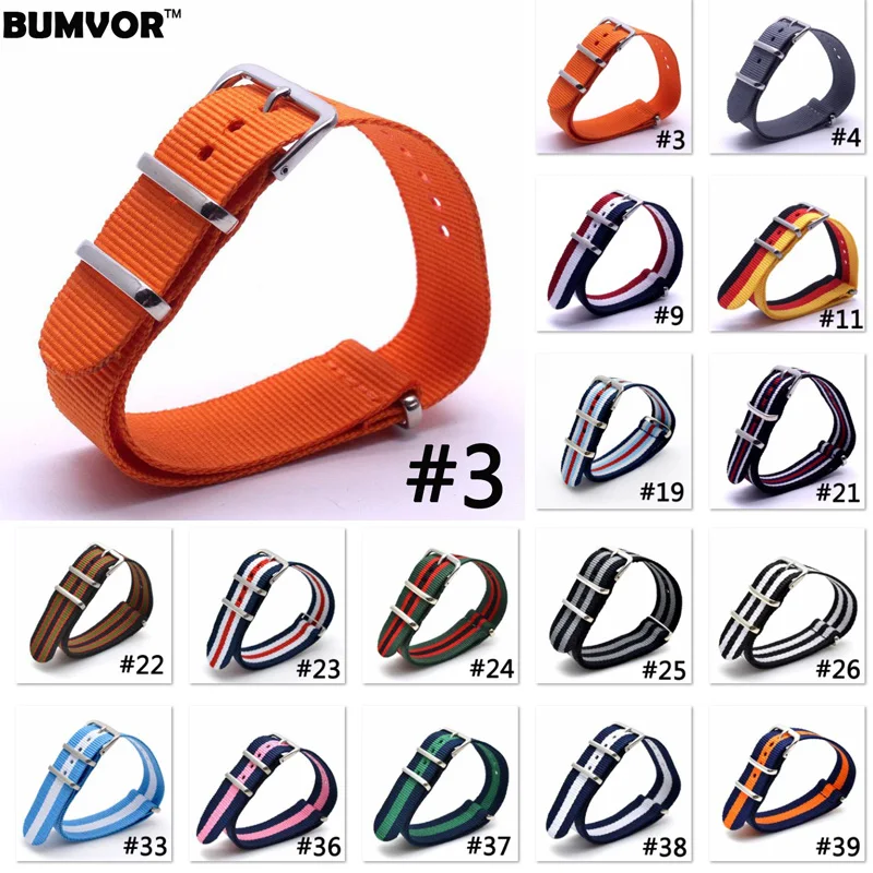BUMVOR 10pcs NATO Watch band 16 18 20 22 24MM Army khaki Military Nato fabric Woven Nylon watch Strap Band Buckle belt Accessor
BUMVOR 10pcs NATO Watch band 16 18 20 22 24MM Army khaki Military Nato fabric Woven Nylon watch Strap Band Buckle belt Accessor