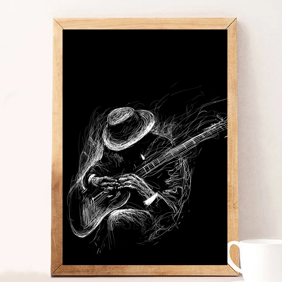 Rock Guitarist Vintage Black White Wall Art Canvas Painting Nordic Posters And Prints Wall Pictures For Living Room Home Decor
Rock Guitarist Vintage Black White Wall Art Canvas Painting Nordic Posters And Prints Wall Pictures For Living Room Home Decor