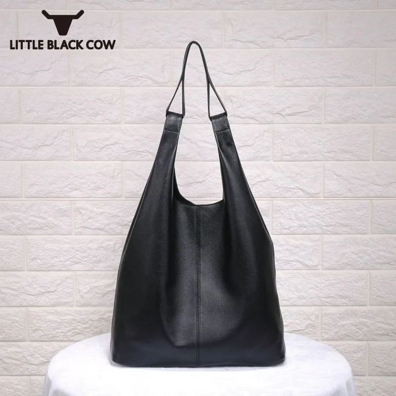 Ladies Black Real Large Leather Shoulder Bag Women Casual Vintage Soft Cowhide Handbag Bucket High Quality Shoulder Bags
Ladies Black Real Large Leather Shoulder Bag Women Casual Vintage Soft Cowhide Handbag Bucket High Quality Shoulder Bags