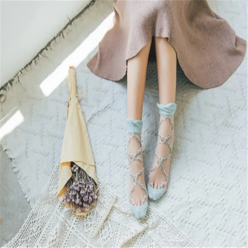 Sexy Lace Mesh Fishnet Socks Transparent Stretch Elasticity Funny Ankle Glass Socks Net Yarn Thin Women Cool Shiny Silk Socks
Sexy Lace Mesh Fishnet Socks Transparent Stretch Elasticity Funny Ankle Glass Socks Net Yarn Thin Women Cool Shiny Silk Socks