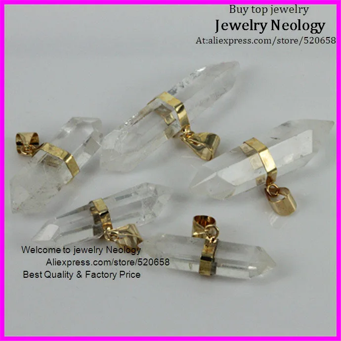 Wholesale 5pcs/lot Natural Clear Quartz Crystal Point Pendants Gem stone jewelry Pendant for necklace DIY
Wholesale 5pcs/lot Natural Clear Quartz Crystal Point Pendants Gem stone jewelry Pendant for necklace DIY