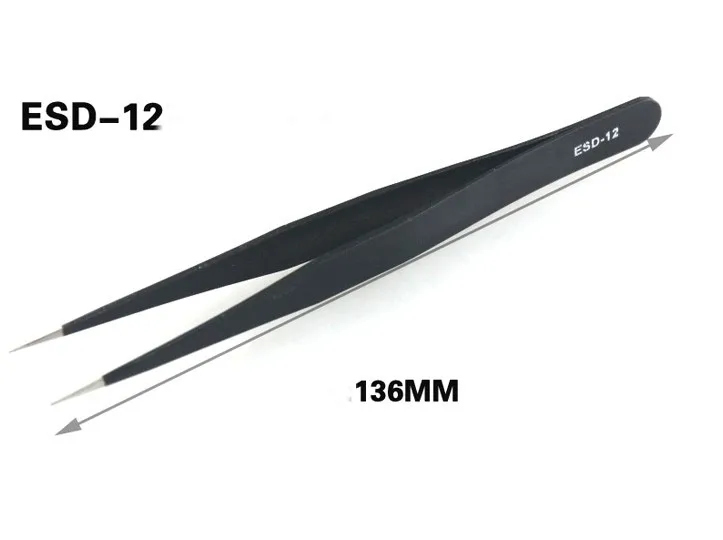 ESD-12 136 мм антистатические электронные пинцеты из нержавеющей стали компоненты Пинцет коррозионно-стойкие ремонтные инструменты
ESD-12 136 мм антистатические электронные пинцеты из нержавеющей стали компоненты Пинцет коррозионно-стойкие ремонтные инструменты