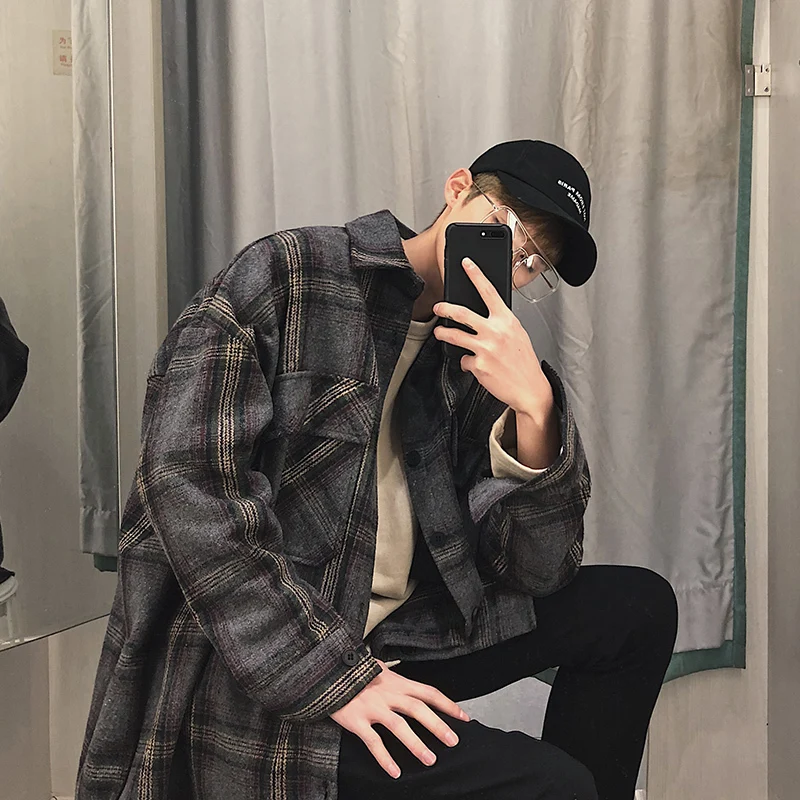 2020 Autumn Recommend new listing Fashion casual Men's Lattice Tide Korean version Shirt Loose Coat The black gray size S-1XL
2020 Autumn Recommend new listing Fashion casual Men's Lattice Tide Korean version Shirt Loose Coat The black gray size S-1XL