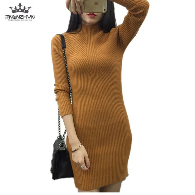 2019 Autumn Winter Women Knitted Sweater High collar Long sleeve Pullover Sweater Slim Solid color Clothing Ladies Dress Sweater
2019 Autumn Winter Women Knitted Sweater High collar Long sleeve Pullover Sweater Slim Solid color Clothing Ladies Dress Sweater