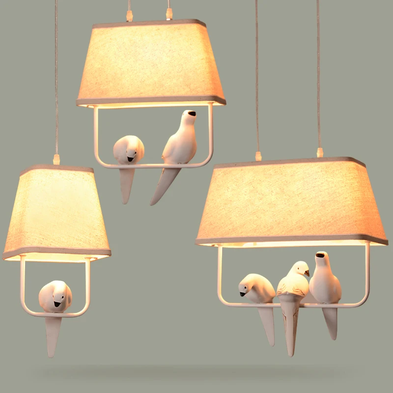 Vintage Birds Pendant Light Resin Bird White Fabric Pendant Lamp Lampshade Restaurant Lighting Retro For Living Decor Lamp F072
Vintage Birds Pendant Light Resin Bird White Fabric Pendant Lamp Lampshade Restaurant Lighting Retro For Living Decor Lamp F072