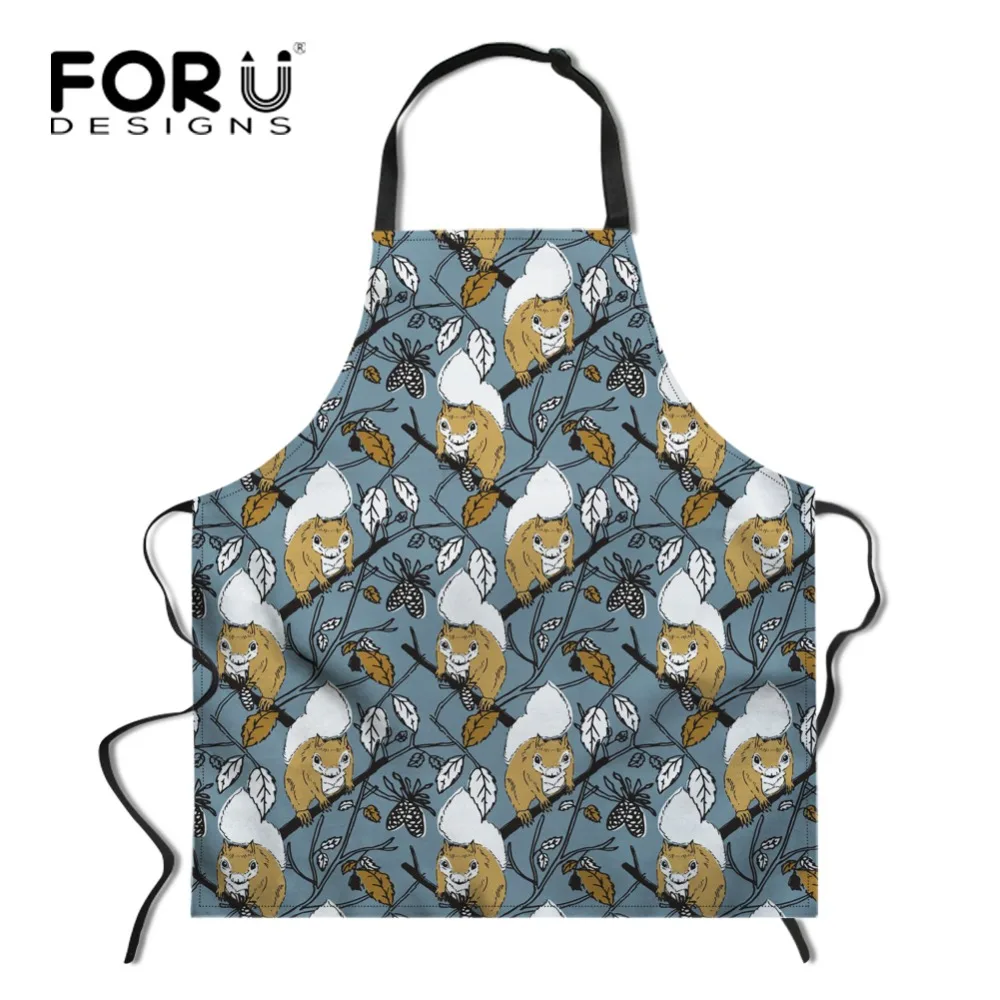 Фартуки FORUDESIGNS с цветочным рисунком для женщин длинный женский кухонный фартук