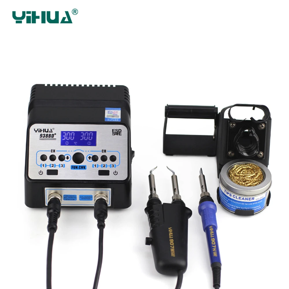 Паяльная Пинцет YIHUA 938BD + SMD, ремонтная наладочная станция, электрические тепловые плоскогубцы, паяльная станция с постоянной температурой
Паяльная Пинцет YIHUA 938BD + SMD, ремонтная наладочная станция, электрические тепловые плоскогубцы, паяльная станция с постоянной температурой