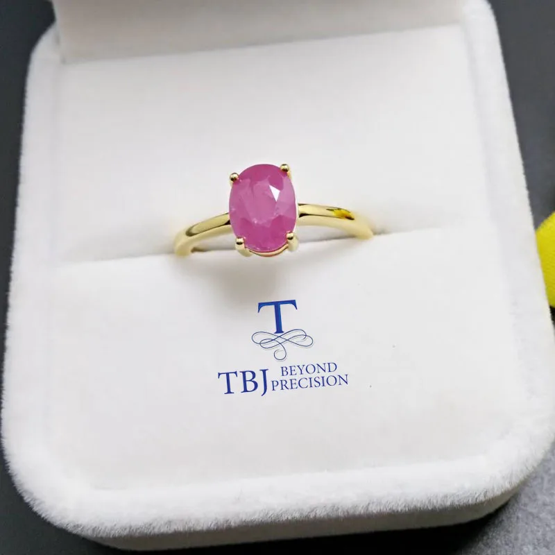 Женское кольцо с драгоценным камнем TBJ, Ювелирное Украшение из 100% натурального рубина в подарочной коробке, цвет жёлтое золото 925 пробы
Женское кольцо с драгоценным камнем TBJ, Ювелирное Украшение из 100% натурального рубина в подарочной коробке, цвет жёлтое золото 925 пробы