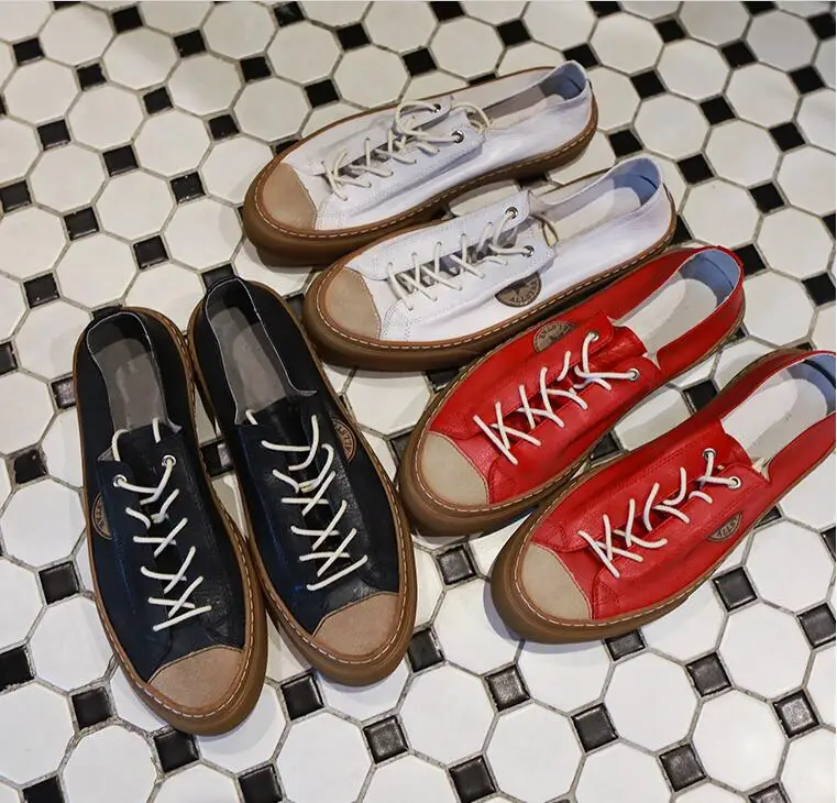 Lace-Up Men's Casual Shoes Genuine Leather Patchwork Flats Platform Male Loafers Vintage Low Top Street Style Skateboard Shoes
Lace-Up Men's Casual Shoes Genuine Leather Patchwork Flats Platform Male Loafers Vintage Low Top Street Style Skateboard Shoes