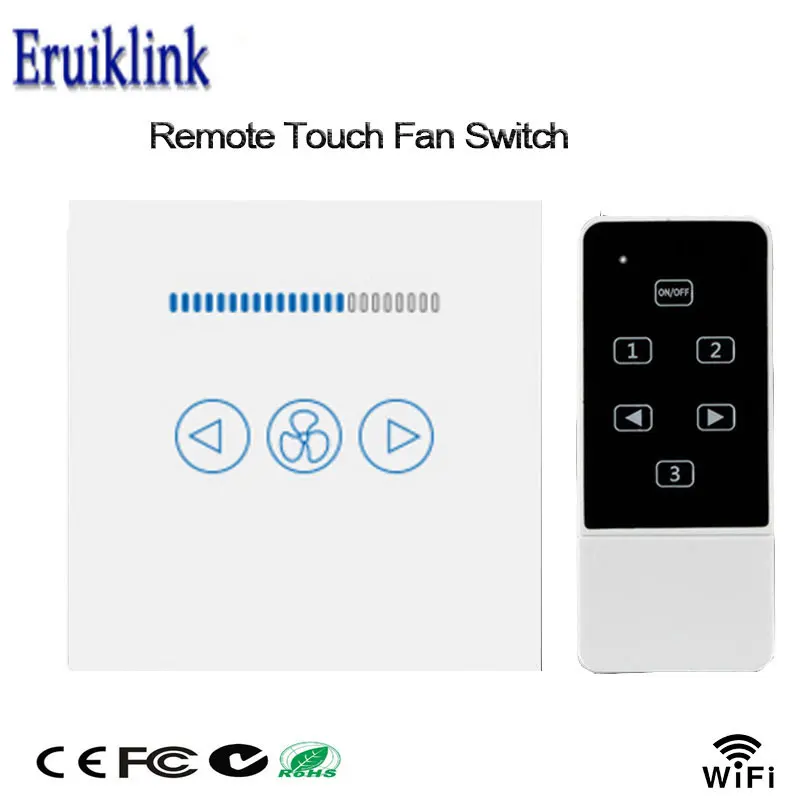 EU Standard RF433 Wireless Remote Control Touch Fan Speed Switch 600W, Ceiling Fan Control Wall Switch, Crystal Glass Panel
EU Standard RF433 Wireless Remote Control Touch Fan Speed Switch 600W, Ceiling Fan Control Wall Switch, Crystal Glass Panel