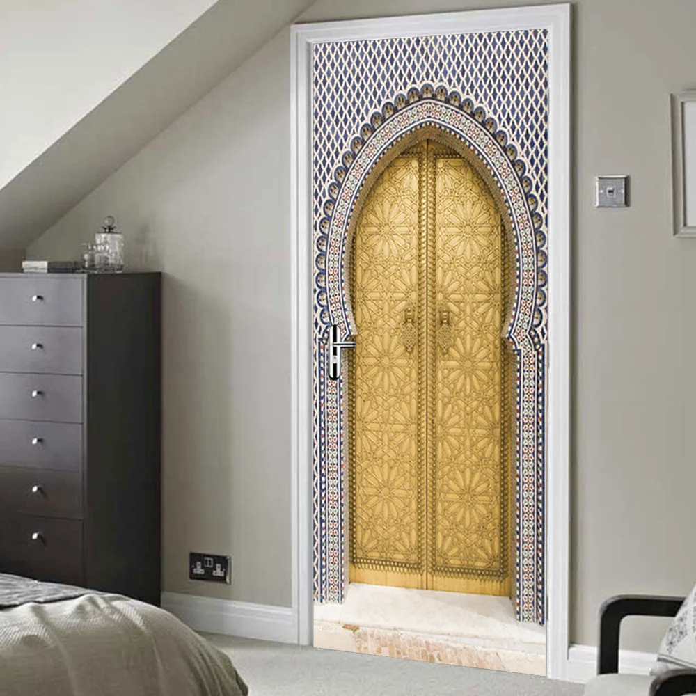 3D Door Sticker Muslim Retro Door Household wallpaper Stickers Bedroom Parlor Corridor Door Decoration PVC Wall Sticker
3D Door Sticker Muslim Retro Door Household wallpaper Stickers Bedroom Parlor Corridor Door Decoration PVC Wall Sticker