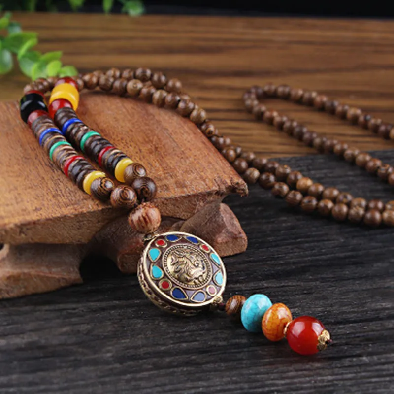 2021 New Vintage Nepal Long Buddhist Mala Wood Beaded Pendant & Necklace Ethnic Bohemian Boho Buddha Lucky Jewelry for Women Men
2021 New Vintage Nepal Long Buddhist Mala Wood Beaded Pendant & Necklace Ethnic Bohemian Boho Buddha Lucky Jewelry for Women Men