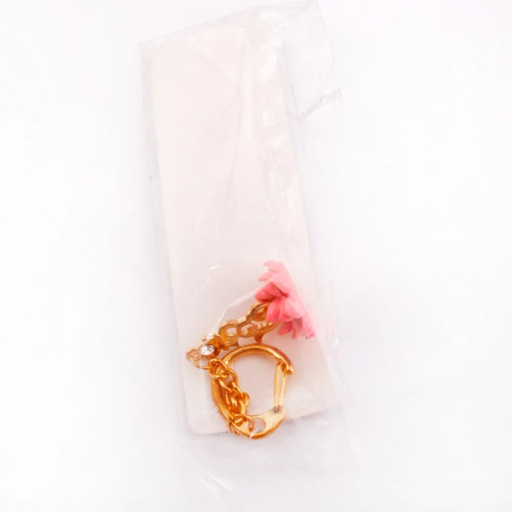 Feng Shui Bejeweled Hum on Pink Lotus Key chain Amulet + Gift BAG Sku:W1026