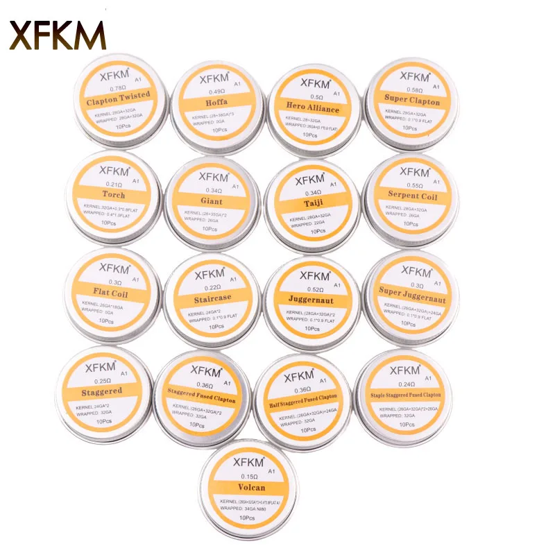XFKM 10 шт./лот Prebuilt Coil Clapton, витая Juggernaut лестница, Alien wave, нагревательная проволока, подходит для RDA RDTA, атомайзер DIY
XFKM 10 шт./лот Prebuilt Coil Clapton, витая Juggernaut лестница, Alien wave, нагревательная проволока, подходит для RDA RDTA, атомайзер DIY
