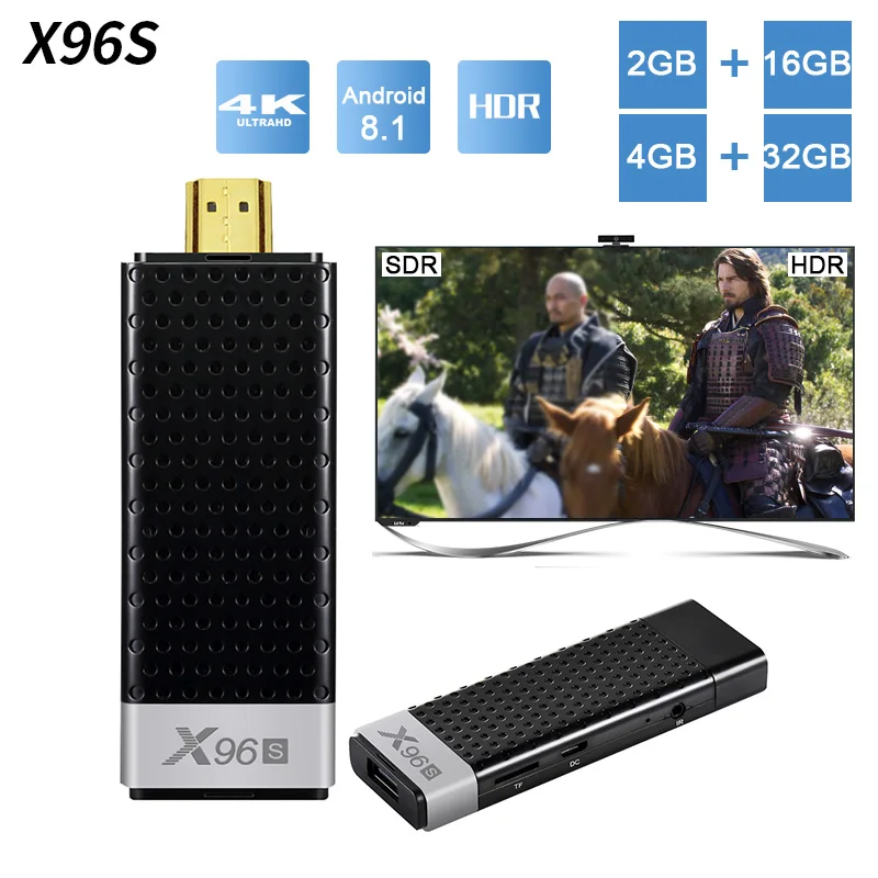 Новый X96S мини ПК Android 8 1 TV Box Amlogic S905Y2 2G + 16G 4G 32G ROM Stick 5G WiFi Bluetooth 4 2 4K HD Smart Media