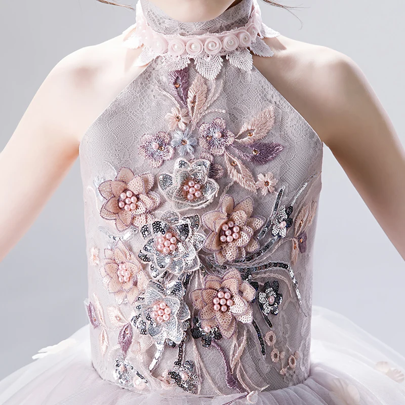 Luxury Halter Lace Flower Girl Dresses for Wedding Appliques Embroidery Holy Communion Dress Ball Gown Birthday Party Dress B497
Luxury Halter Lace Flower Girl Dresses for Wedding Appliques Embroidery Holy Communion Dress Ball Gown Birthday Party Dress B497