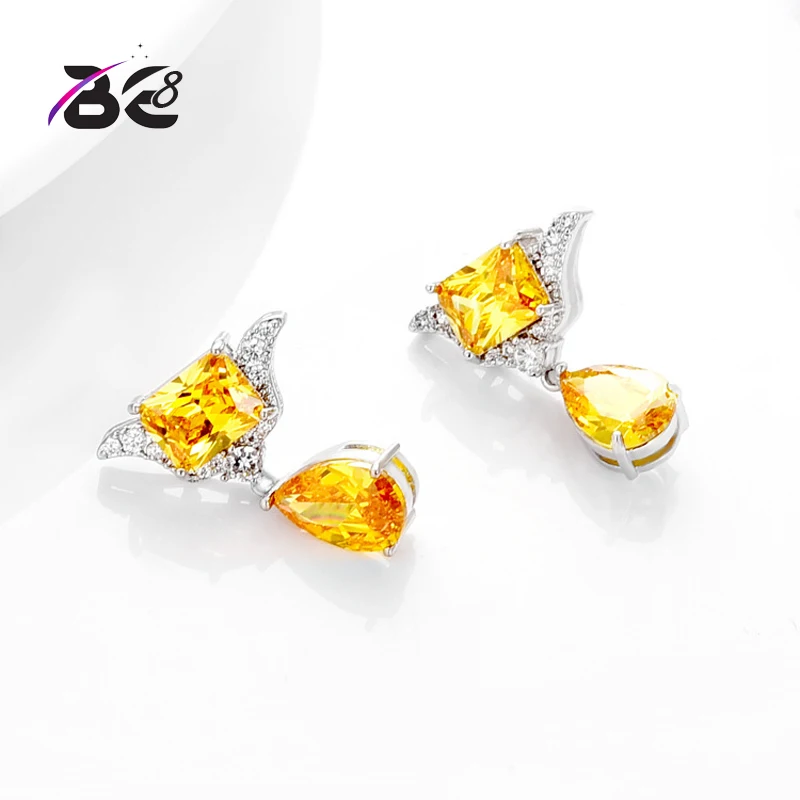 Be8 Trendy Yellow Color Cubic Zircon Drop Earrings For Women Round Cut Stone Wedding Bride Earrings for Engagement Gifts E-354
Be8 Trendy Yellow Color Cubic Zircon Drop Earrings For Women Round Cut Stone Wedding Bride Earrings for Engagement Gifts E-354