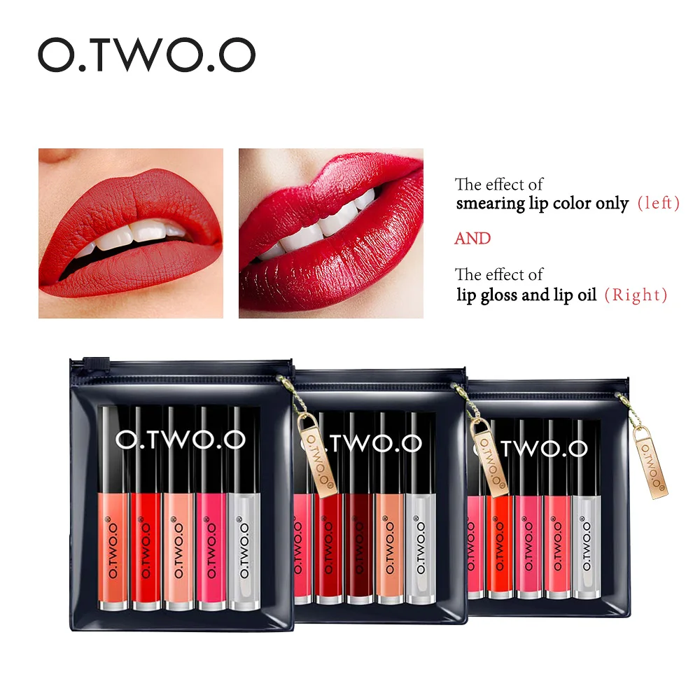 O.TWO.O 5PCS Lip Gloss Set Velvet Liquid Lipstick Professional Makeup Matte Lipstick Lip Kit Long Lasting Cosmetics 6049
O.TWO.O 5PCS Lip Gloss Set Velvet Liquid Lipstick Professional Makeup Matte Lipstick Lip Kit Long Lasting Cosmetics 6049