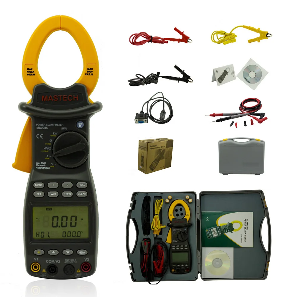 MASTECH MS2203 MS2205 Высокая чувствительность 3 фазы TRMS Цифровой Токоизмерительные