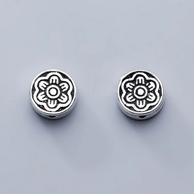 925 Sterling Silver Handmade Vintage Round Flower Beads 9mm Women Ornament Silver Spacer Beads DIY Bracelets Jewelry Findings
925 Sterling Silver Handmade Vintage Round Flower Beads 9mm Women Ornament Silver Spacer Beads DIY Bracelets Jewelry Findings