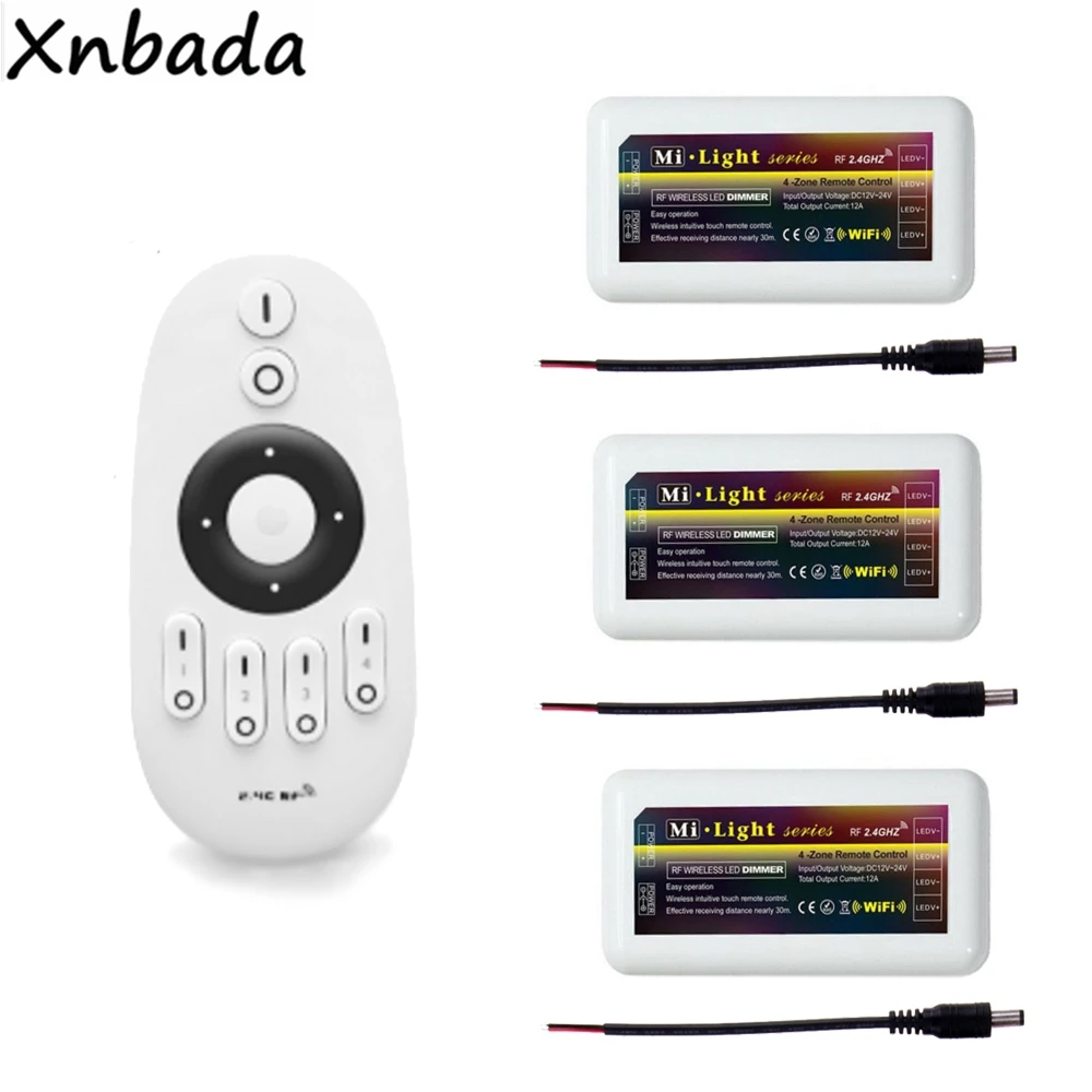 MiBoxer 2.4G Wireless 4-Zone Touch Remote+3Pcs Milight WW/CW Led Dimmer Controller For Single Color Led Strip Light DC12-24V
MiBoxer 2.4G Wireless 4-Zone Touch Remote+3Pcs Milight WW/CW Led Dimmer Controller For Single Color Led Strip Light DC12-24V