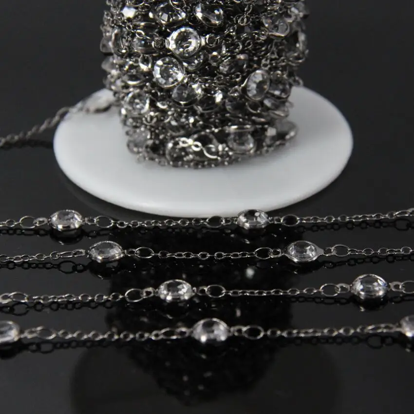 6mm,Clear Glass Crystal Faceted Coin bead Link Chain,Gun black Plated Tone Wire Wrapped With Glass Round Cut Slice Rosary Chain
6mm,Clear Glass Crystal Faceted Coin bead Link Chain,Gun black Plated Tone Wire Wrapped With Glass Round Cut Slice Rosary Chain
