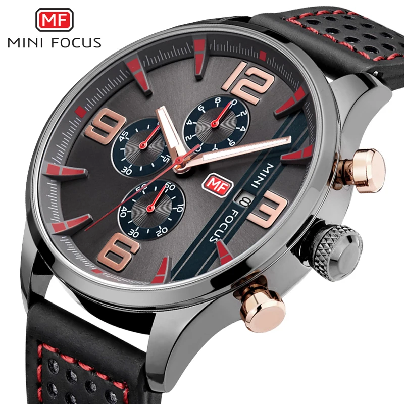 MINI FOCUS Men's Large Numbers Military Sports Quartz Watches Waterproor Leather Strap Luminous Wristwatch Man Clock 0016 black
MINI FOCUS Men's Large Numbers Military Sports Quartz Watches Waterproor Leather Strap Luminous Wristwatch Man Clock 0016 black