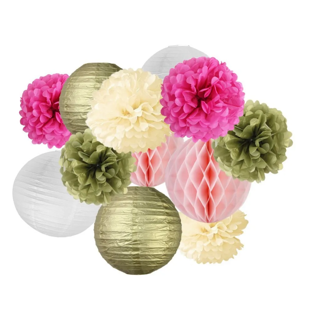 Gold&Pink Birthday Party Wedding Decoration Set 12pcs With Tissue Pom Poms Flower Paper Lanterns Honeycomb Balls Baby Shower
Gold&Pink Birthday Party Wedding Decoration Set 12pcs With Tissue Pom Poms Flower Paper Lanterns Honeycomb Balls Baby Shower