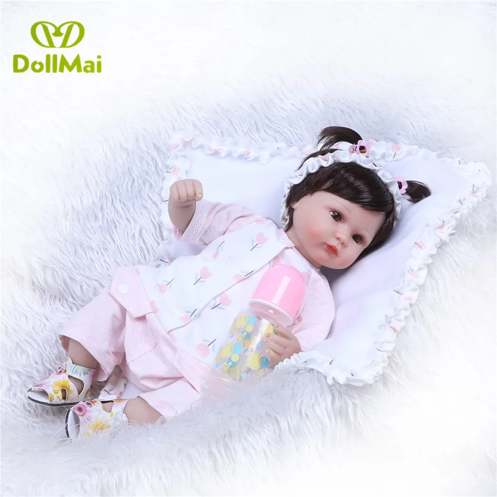 DollMai куклы для новорожденных 40 см силиконовые игрушки детей подарок bebe reborn menina