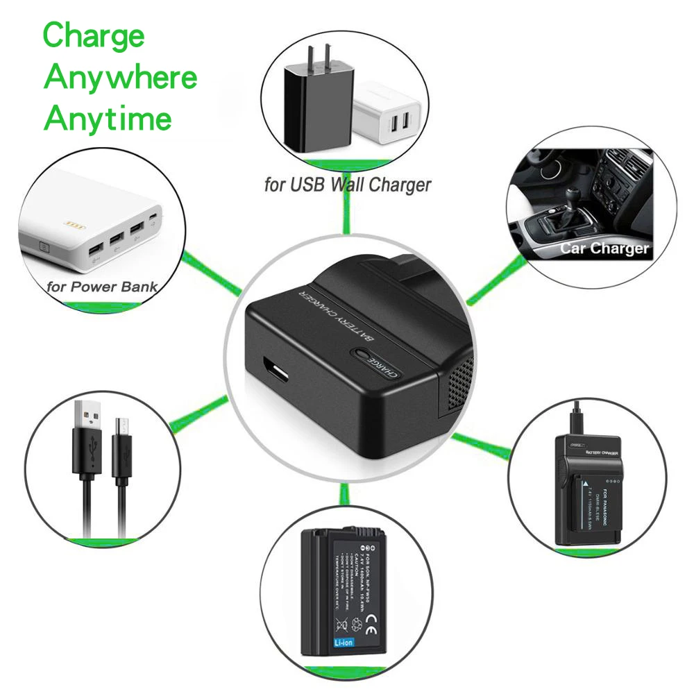 SANGER NP-FW50 USB Charger for Sony a5000 a5100 a6000 a6500 a6200 a7 a7II A72 a7s a7r a33 a37 a7m2 a7mII a6100 Camera Battery
SANGER NP-FW50 USB Charger for Sony a5000 a5100 a6000 a6500 a6200 a7 a7II A72 a7s a7r a33 a37 a7m2 a7mII a6100 Camera Battery