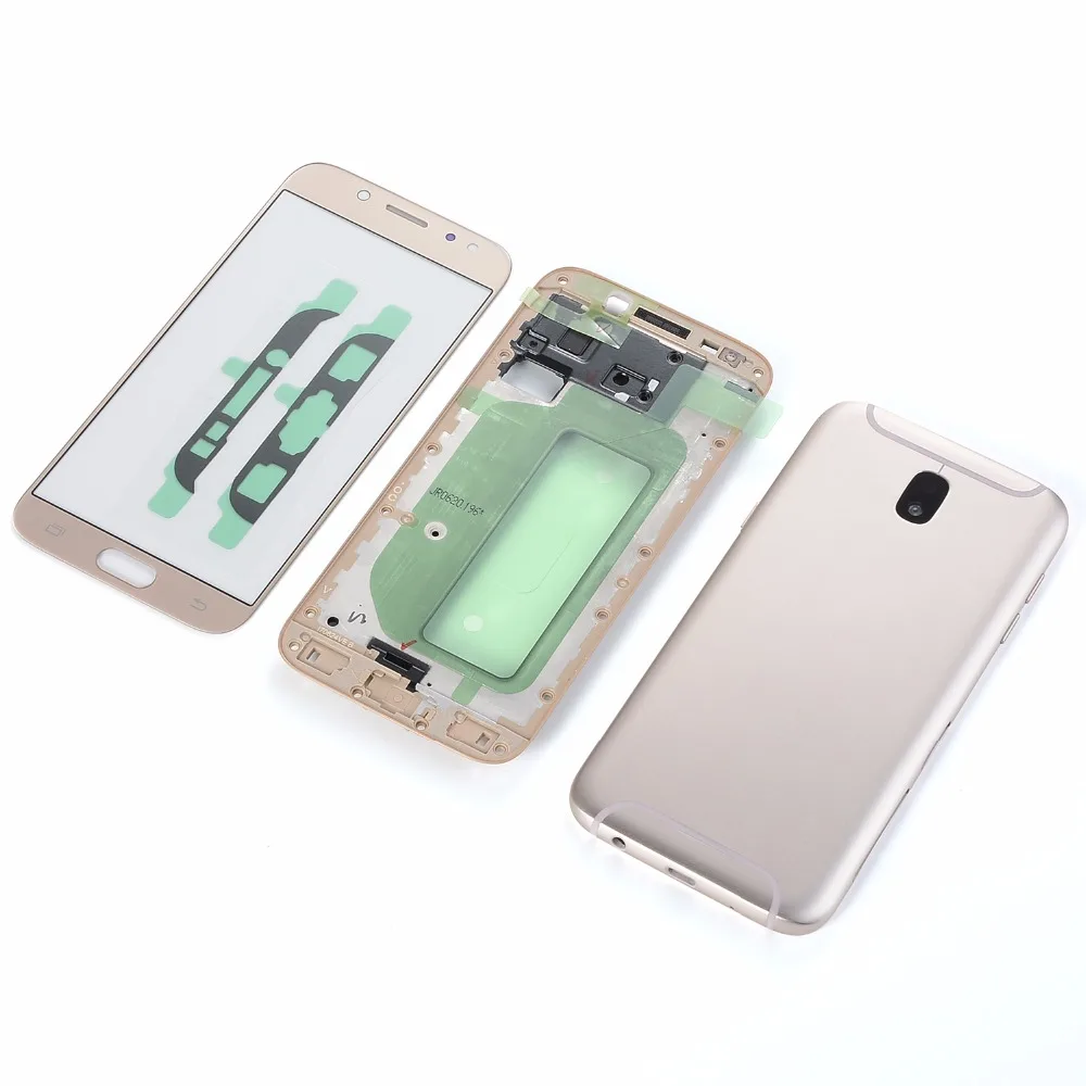 Для Samsung Galaxy J7 2017 J730 J730F Корпус Передняя рамка + средняя Задняя крышка батареи