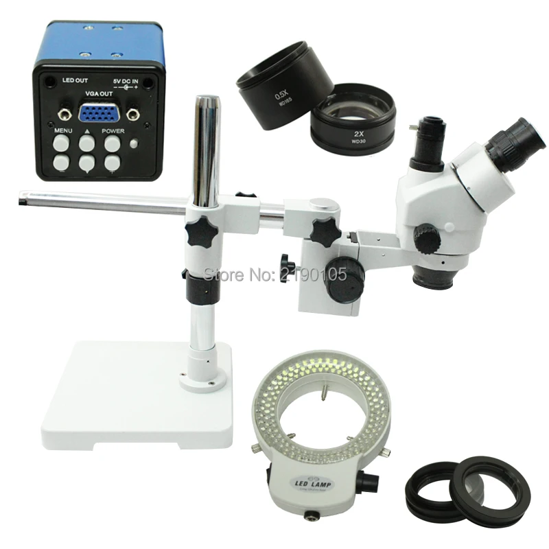 Universal rotation 3.5x-90x single - arm frame stereo zoom microscope, VGA industrial microscope camera 144 LED light.
Universal rotation 3.5x-90x single - arm frame stereo zoom microscope, VGA industrial microscope camera 144 LED light.