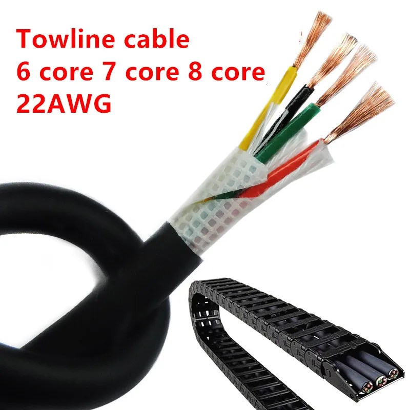 22AWG 6/7/8 core Towline cable 5m PVC flexible wire TRVV resistance to bending corrosion resistant copper wire
22AWG 6/7/8 core Towline cable 5m PVC flexible wire TRVV resistance to bending corrosion resistant copper wire